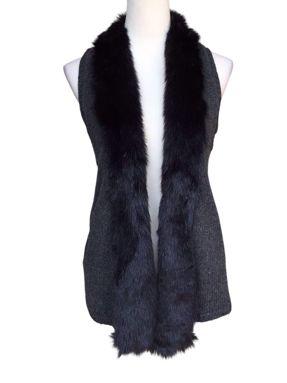 Ella Moss Fur Trimmed Sweater Vest